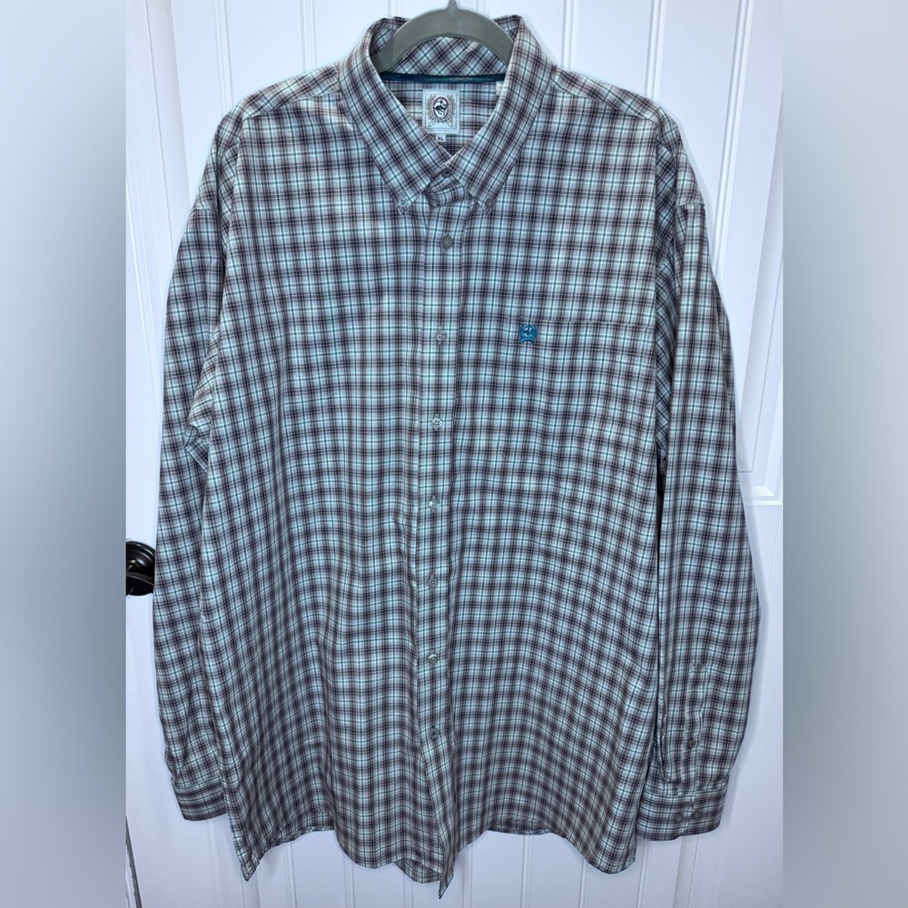 Men's Plaid button down Shirt Cinch XL neutrals